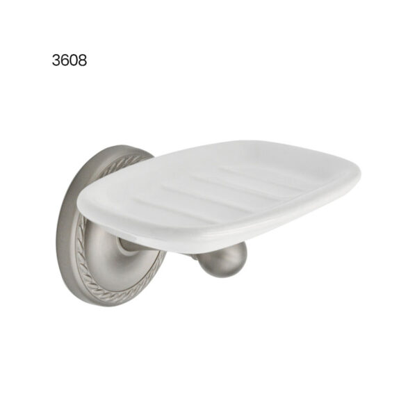 3608: Deluxe Ceramic Soap Dish - Brushed Nickel